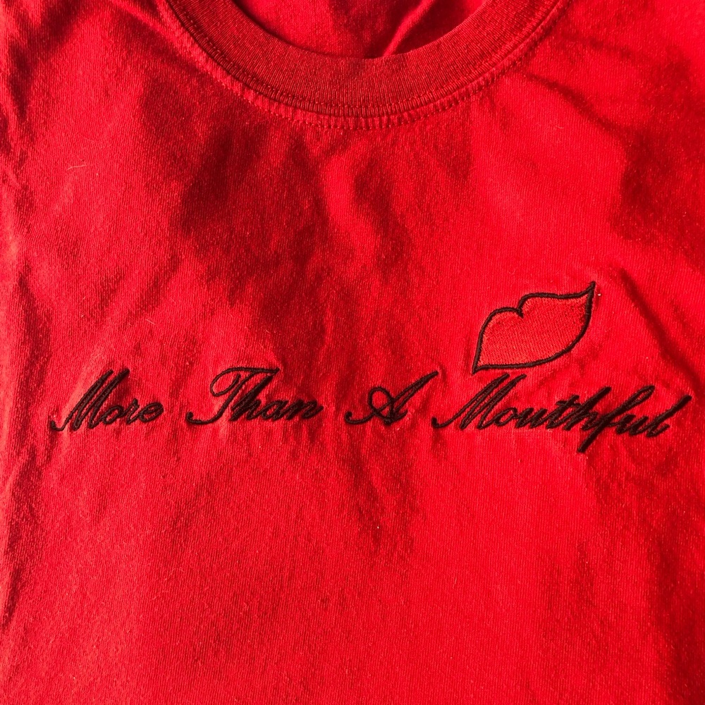 Vintage MORE THAN A MOUTHFUL Novelty Tee Red XXL
